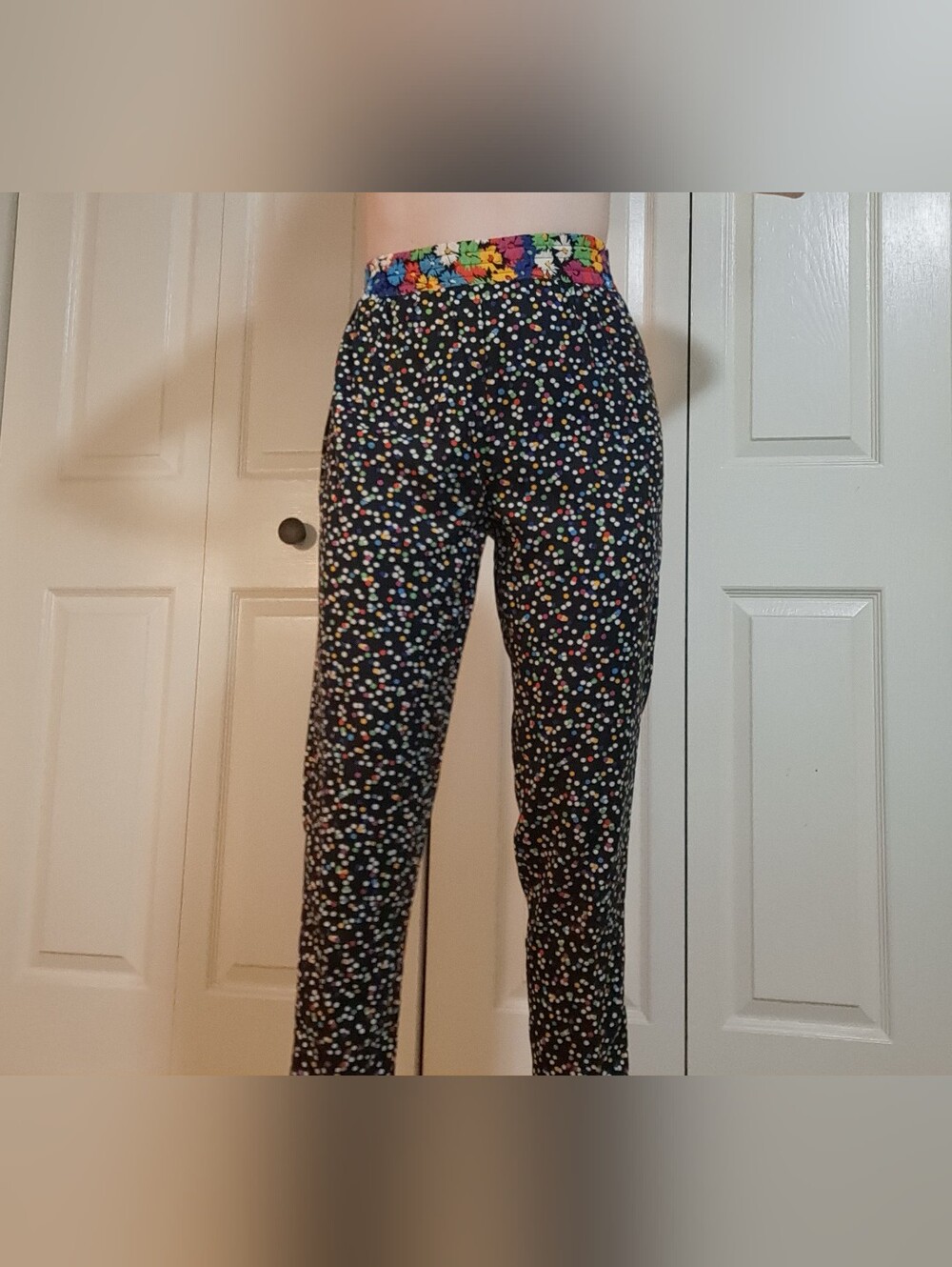 Vintage 80s Colorful Polka Dot And Floral Bottoms By Studio 199